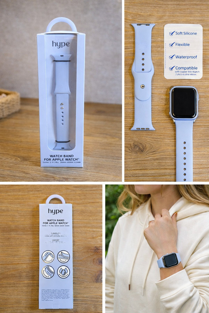 Hype Apple Watch Band – Soft Silicone (Light Blue)